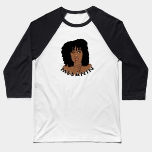 Afro Woman Melanin, Black Girl Magic Baseball T-Shirt